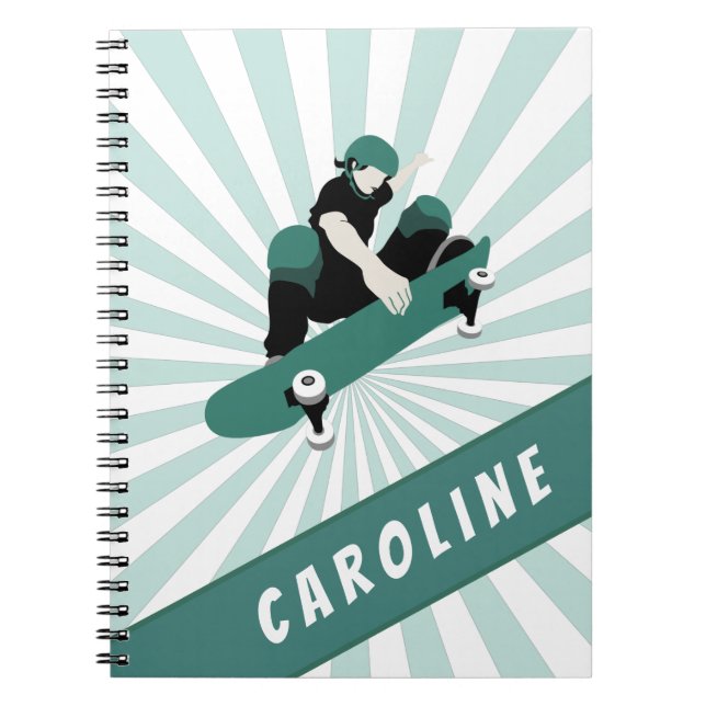 Caderno Espiral Esportes Legal com nomes de skate de garotas moder (Frente)