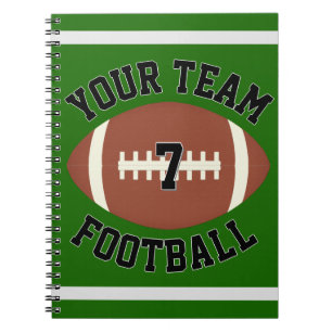 Caderno Espiral Esportes Personalizados do Número do Jogador de F