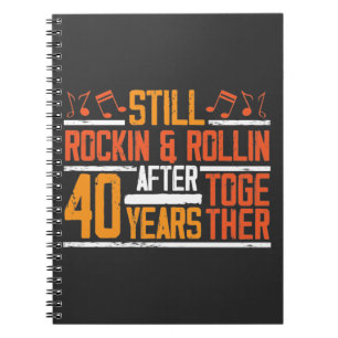 Caderno Espiral Esposa de Rocking Wife do 40º aniversário de cas