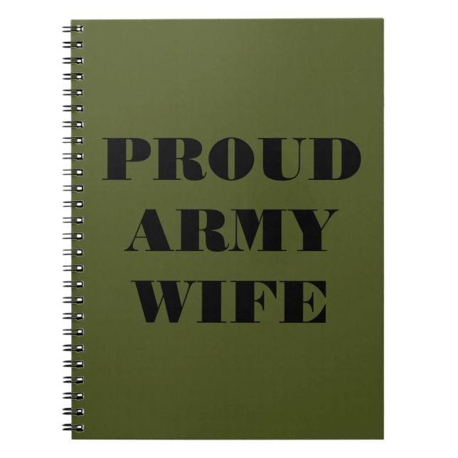 Caderno Espiral Esposa do Exército Orgulhosa do Notebook (Frente)