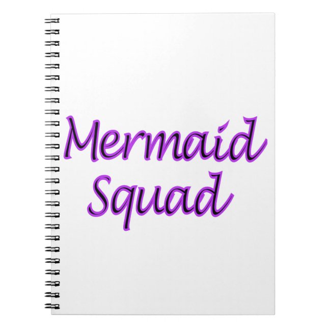 Caderno Espiral Esquadrão da Sereia em texto roxo (Frente)