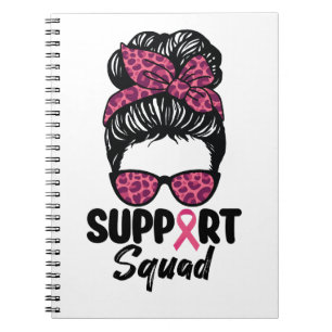 Caderno Espiral Esquadrão de Apoio Desarrumado Pink Warrior Câncer