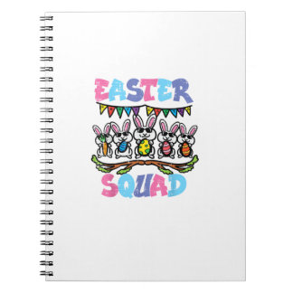 Caderno Espiral Esquadrão de Páscoa Coelhinhos Família Combinando 