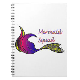 Caderno Espiral Esquadrão de sereias em cores vivas