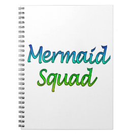 Caderno Espiral Esquadrão de sereias em verde e azul