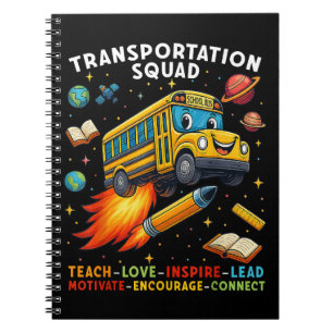 Caderno Espiral Esquadrão de Transporte Motorista de Ônibus Escola