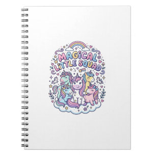 Caderno Espiral Esquadrão Mágico de Unicórnio Design Gráfico Produ