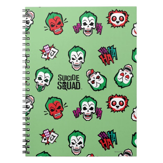 Caderno Espiral Esquadrão Suicida | Coringa Emoji Pattern (Frente)