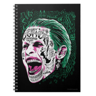 Caderno Espiral Esquadrão Suicida Desenho Da Cabeça De Joker R