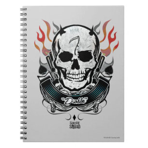 Caderno Espiral Esquadrão Suicida   Diablo Skull & Flames Tattoo 