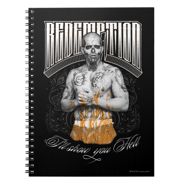 Caderno Espiral Esquadrão Suicida | El Diablo "Redenção" Tatuagem (Frente)