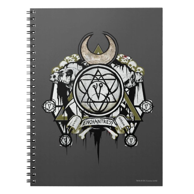 Caderno Espiral Esquadrão Suicida | Enchantress Símbolos Tatuagem (Frente)