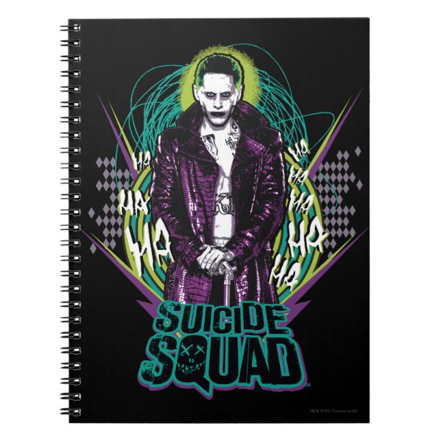 Caderno Espiral Esquadrão Suicida | Gráfico do Joker Retro Rock (Frente)