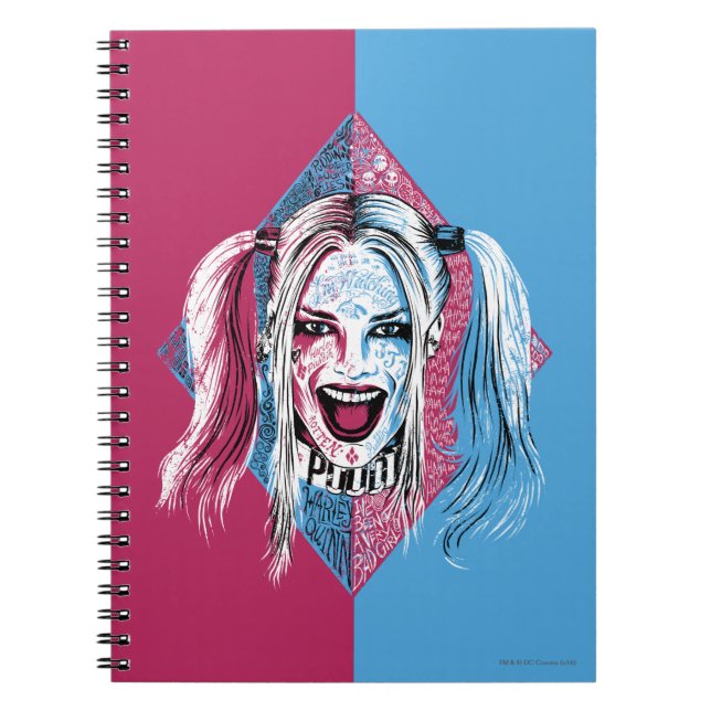 Caderno Espiral Esquadrão Suicida | Harley Laugh (Frente)