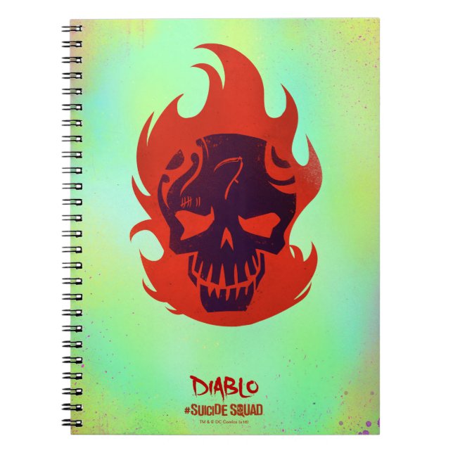 Caderno Espiral Esquadrão Suicida | Ícone Diablo Head (Frente)