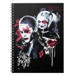 Caderno Espiral Esquadrão Suicida Joker & Harley Painted Grafite