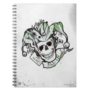 Caderno Espiral Esquadrão Suicida Joker Skull "All In" Tattoo Ar
