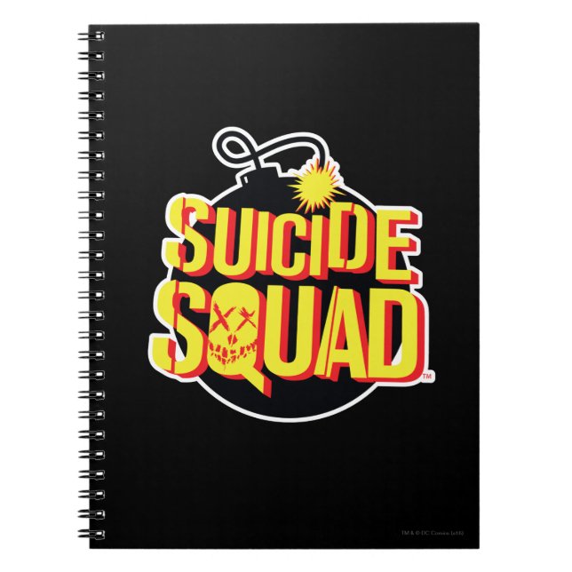 Caderno Espiral Esquadrão Suicida | Logotipo Bomba (Frente)