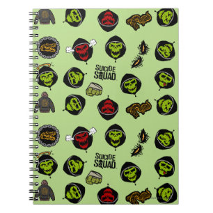 Caderno Espiral Esquadrão Suicida   Padrão de Emoji Croc da Kill