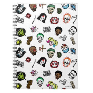 Caderno Espiral Esquadrão Suicida   Padrão Emoji Esquadrão Suic