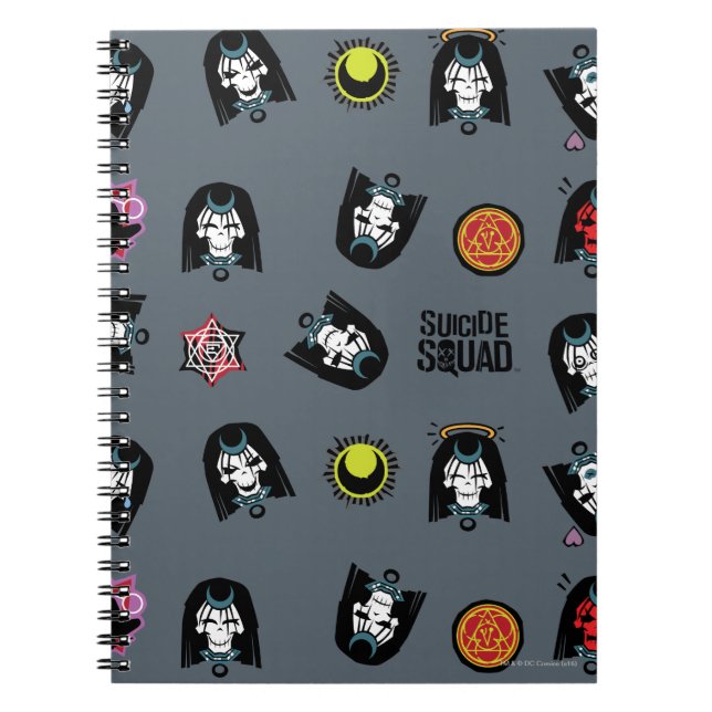 Caderno Espiral Esquadrão Suicida | Padrão Enchantress Emoji (Frente)