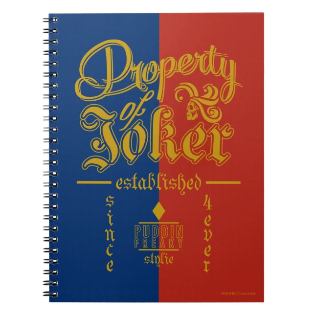 Caderno Espiral Esquadrão Suicida | Puddin Freaky (Frente)