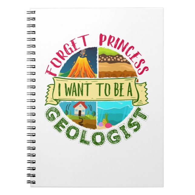 Caderno Espiral Esquece a Princesa que quero ser geóloga Geologia (Frente)