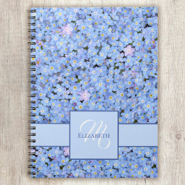 Caderno Espiral Esquece-me de não ser um nome floral azul + Modelo