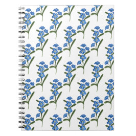 Caderno Espiral Esquece-me do padrão branco do notebook sem ventil