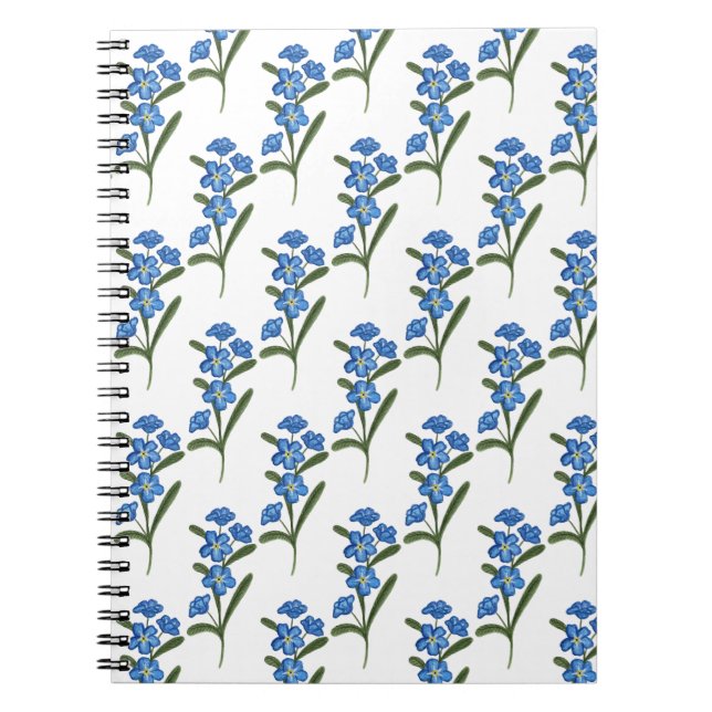 Caderno Espiral Esquece-me do padrão branco do notebook sem ventil (Frente)