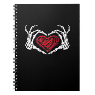 Caderno Espiral Esqueleto das Mãos do Coração