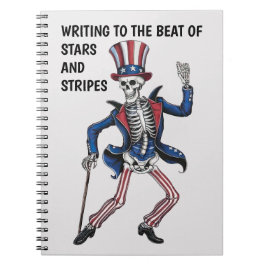 Caderno Espiral Esqueleto de dança engraçado