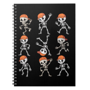 Caderno Espiral Esqueleto de Halloween Dançando Crianças