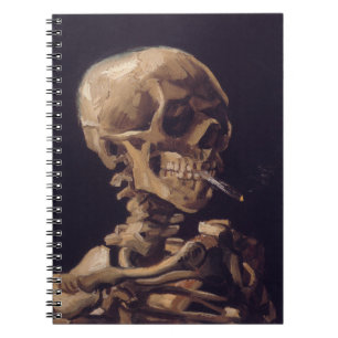 Caderno Espiral Esqueleto de Van Gogh com Cigarro queimado