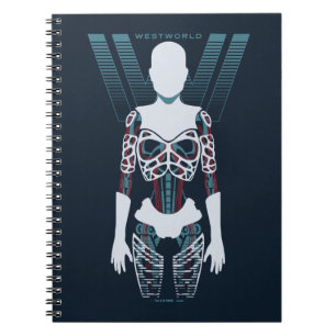 Caderno Espiral Esqueleto do Android de Westworld   sobre o