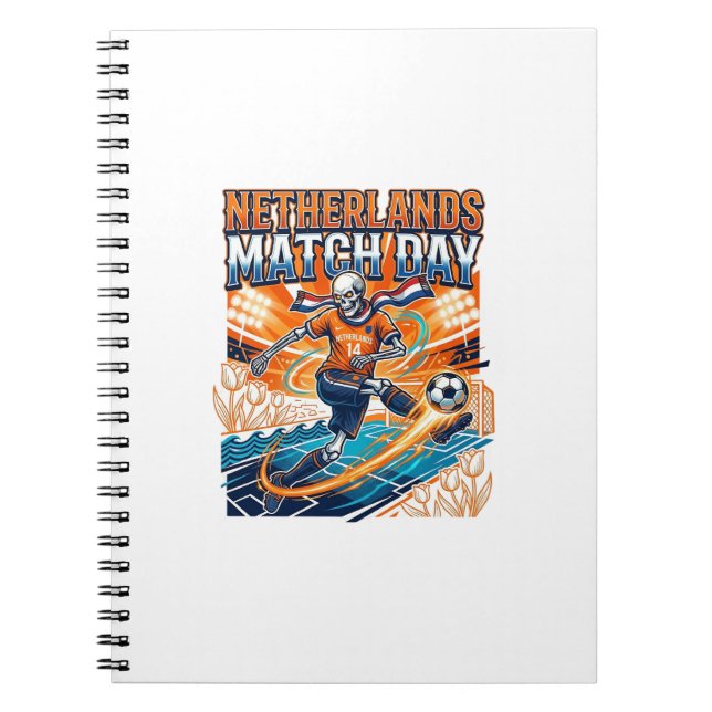 Caderno Espiral Esqueleto do Dia da Partida da Holanda Striker Nat (Frente)