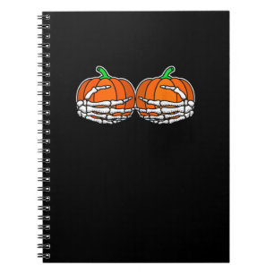 Caderno Espiral Esqueleto Mão No Peito Das Mulheres De Halloween D