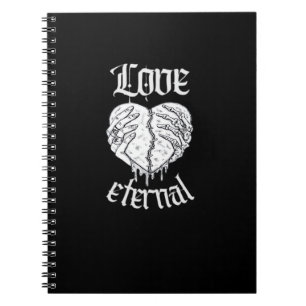 Caderno Espiral Esqueleto Mãos Cardíaco Gótico Clássico