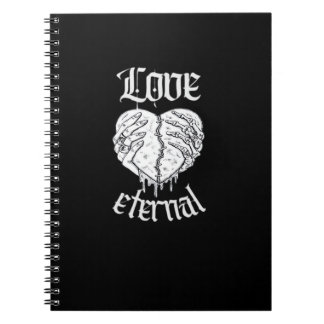 Caderno Espiral Esqueleto Mãos Cardíaco Gótico Clássico