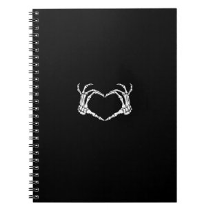 Caderno Espiral Esqueleto Mãos Gráfico Cardíaco