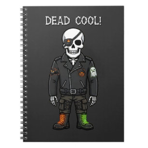 Caderno Espiral Esqueleto Motociclista Legal Halloween