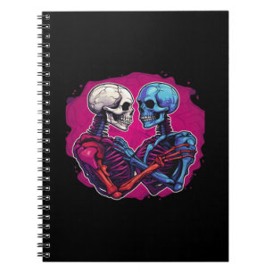 Caderno Espiral Esqueleto Tradicional Americano Segurando Tatuagem