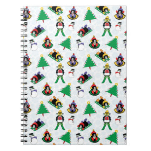 Caderno Espiral Esqui de pinguim de Natal