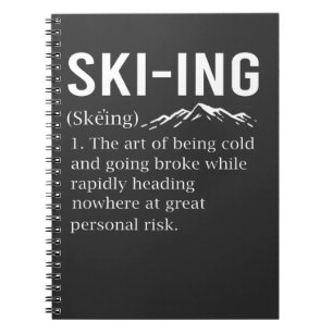Caderno Espiral Esqui Humor Skiing Engraçado Piada Esportiva de i