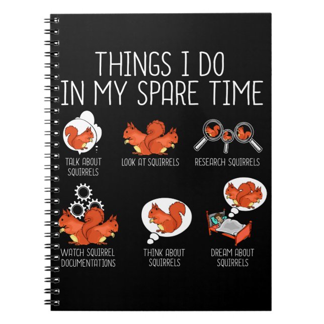 Caderno Espiral Esquilo Engraçado Pão-de-Ova-Presente Mulheres Esq (Frente)