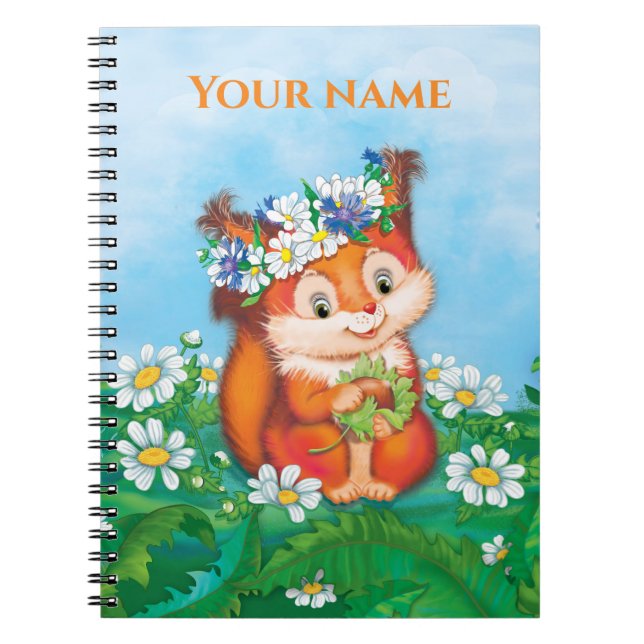 Caderno Espiral esquilo laranja (Frente)