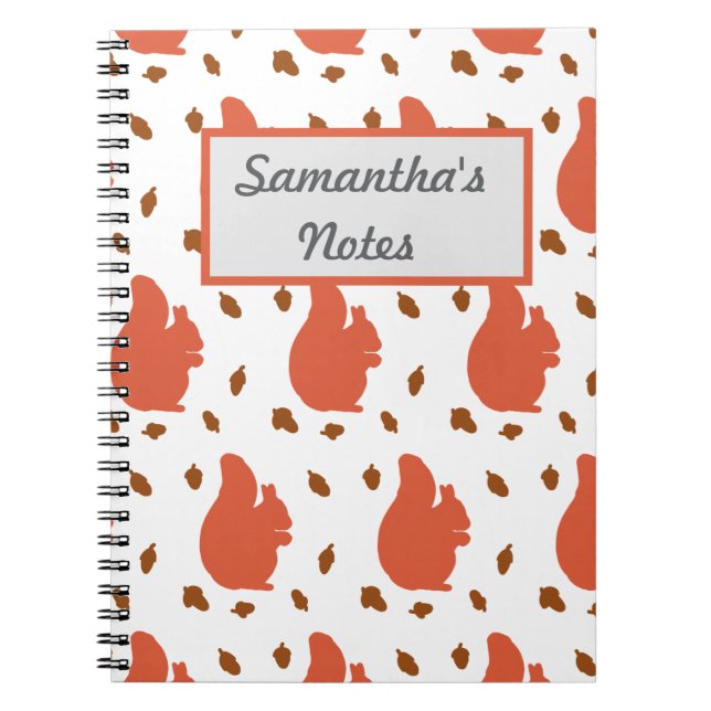 Caderno Espiral Esquilo Vermelho Personalizado (Frente)