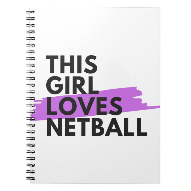 Caderno Espiral Essa garota ama o netball (Frente)