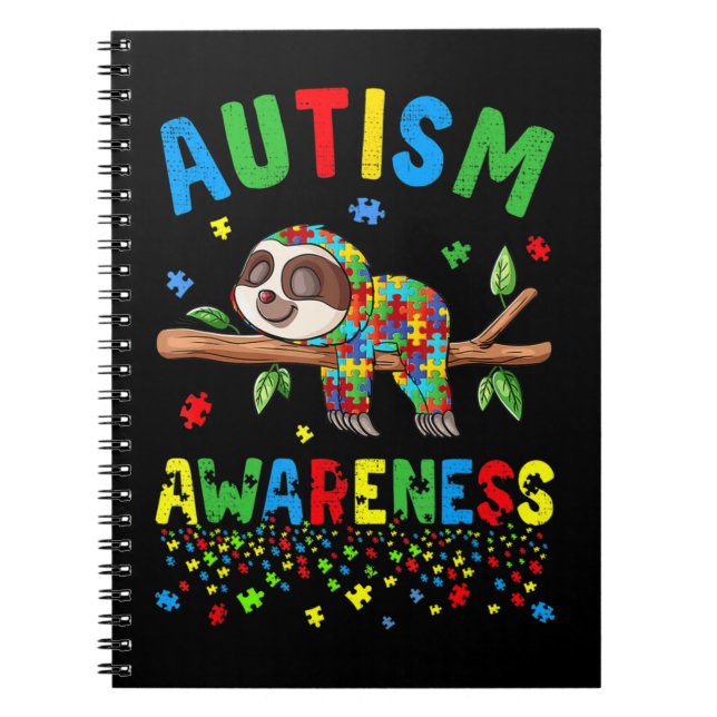Caderno Espiral Esse Lindo Preguiça Conscientização do Autismo Ele (Frente)