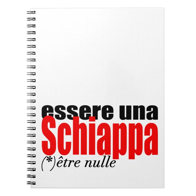 Caderno Espiral Essere una Schiappa être nulle en français Nota B (Frente)